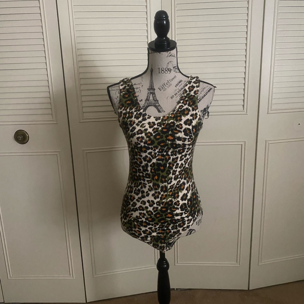 Gitano native paradise vintage leopard one piece bodysuit 90s